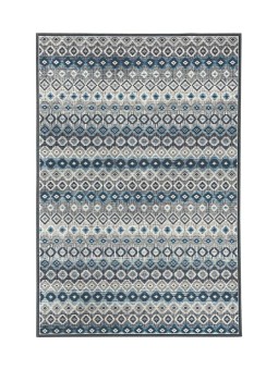 Modern İskandinav Kilim desenli Salon Mutfak Oda Halısı Mavi Gri Halı Kaymaz Yıkanabilir