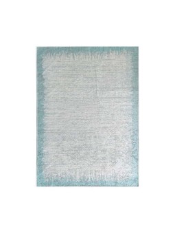 Modern yağmur bordür desenli Salon Mutfak Oda HalısıTurkuaz Beyaz Halı Kaymaz Yıkanabilir