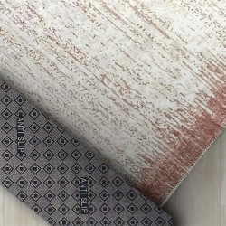Modern abstrak yağmur bordür desenli Rose Beyaz Halı Kaymaz Yıkanabilir