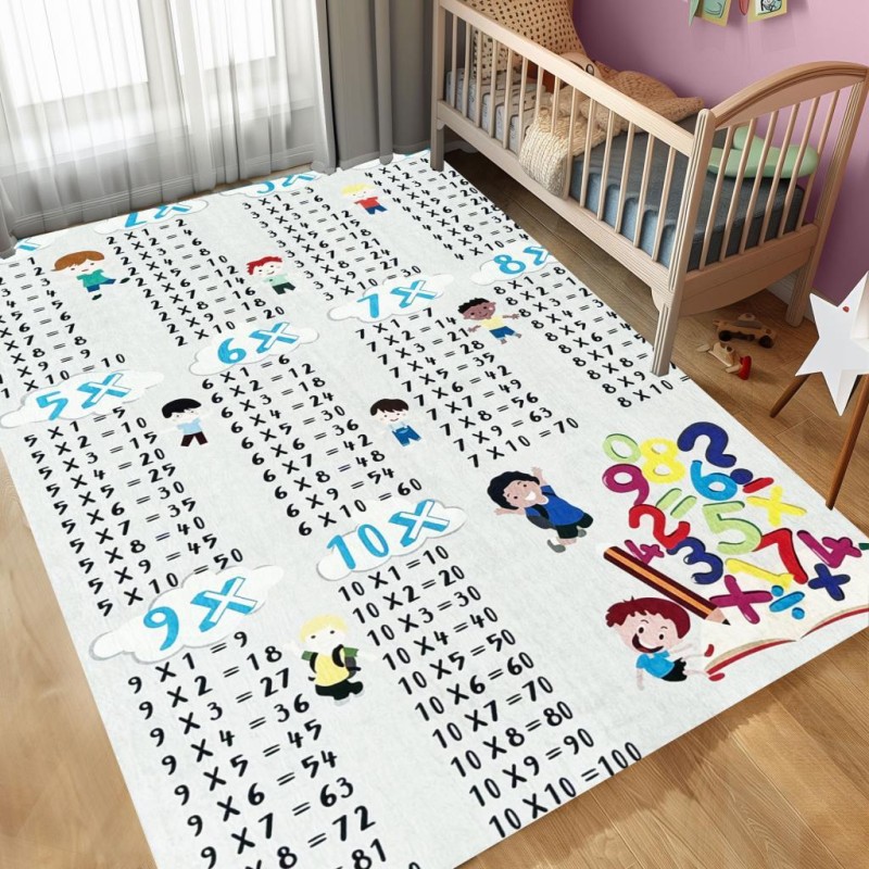 Çocuk Bebek Halısı Çarpım Tablosu eğitici oyun Halısı Gri Halı Yıkanabilir Kaymaz Taban Çocuk Bebek Halısı Çarpım Tablosu eğitici oyun Halısı Gri Halı Yıkanabilir Kaymaz Taban