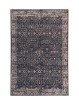 Modern Klasik Eskitme İran tarzı desenli Siyah Rose Halı Kaymaz Taban Makinada Yıkanabilir