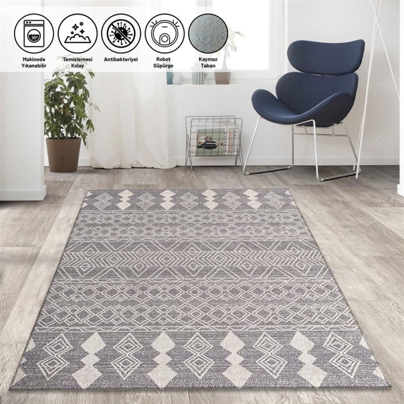 Marokan tarzı Salon Halısı otantik kilim desenli Açık Gri Halı Kaymaz Taban Makinada Yıkanabilir Marokan tarzı Salon Halısı otantik kilim desenli Açık Gri Halı Kaymaz Taban Makinada Yıkanabilir