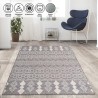 Marokan tarzı Salon Halısı otantik kilim desenli Açık Gri Halı Kaymaz Taban Makinada Yıkanabilir