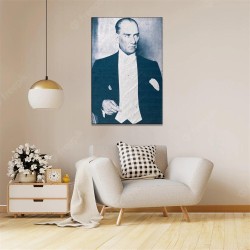 Dekoratif Sünger dolgulu Duvar Halısı ATATÜRK Portre 80x120 cm