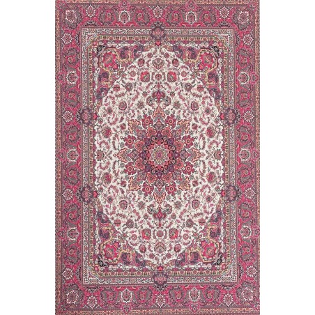 Bambu Halı Salon Halısı Post Pelüş Halı Klasik desenli Pembe Halı  
