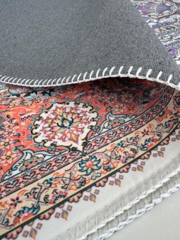 Bambu Halı Salon Halısı Post Pelüş Halı Klasik desenli Krem Halı