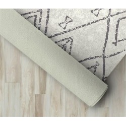  İskandinav Geometrik desenli Krem Halı Kaymaz Yıkanabilir