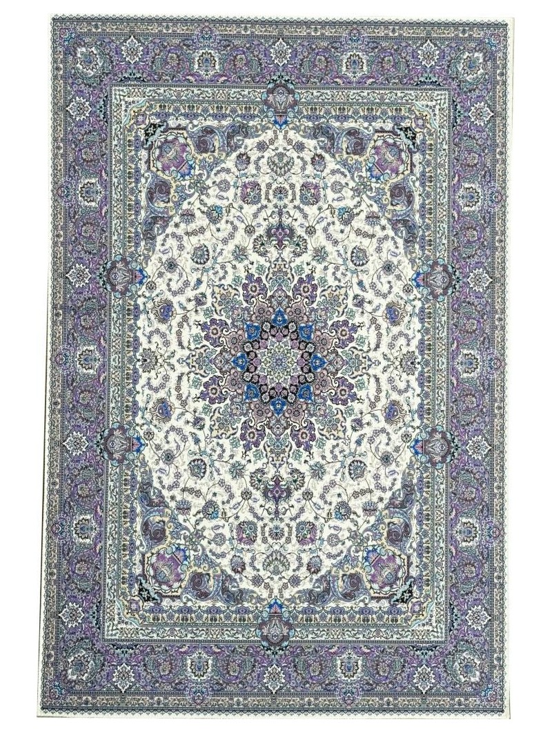 Bambu Halı Salon Halısı Post Pelüş Halı Klasik desenli Lila tonlarda Halı  