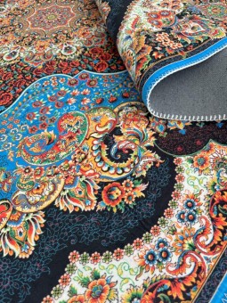 Bambu Halı Salon Halısı Post Pelüş Halı Klasik desenli Karma renkli Halı