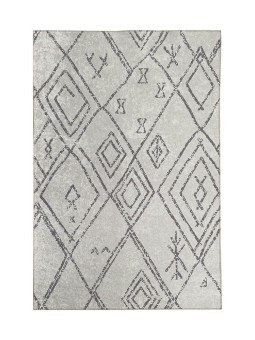  İskandinav Geometrik desenli Krem Halı Kaymaz Yıkanabilir