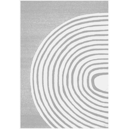 Modern Şönil Dokuma Taban Geometrik desenli Gri Beyaz Halı