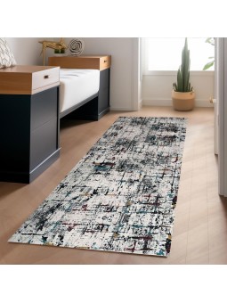 Dijital Baskı Kaymaz Taban Yıkanabilir Kesme Yolluk Oda Salon Mutfak Modern Çok Renkli Halı