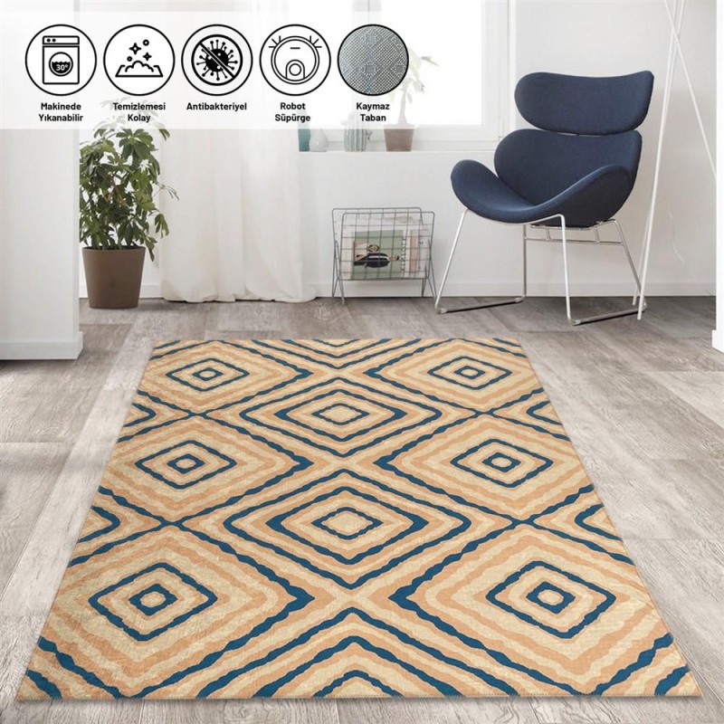 İskandinav tarzı Geometrik Karo desenli Bej Mavi Krem Halı Kaymaz Taban Makinada Yıkanabilir İskandinav tarzı Geometrik Karo desenli Bej Mavi Krem Halı Kaymaz Taban Makinada Yıkanabilir