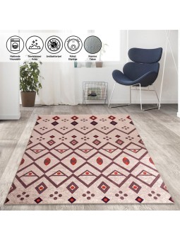 İskandinav kilim tarzı Salon Oda Mutfak Halısı Bej Kırmızı Halı Kaymaz Yıkanabilir