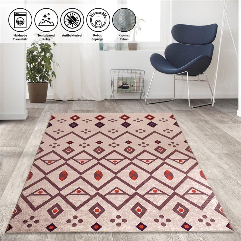 İskandinav kilim tarzı Salon Oda Mutfak Halısı Bej Kırmızı Halı Kaymaz Yıkanabilir İskandinav kilim tarzı Salon Oda Mutfak Halısı Bej Kırmızı Halı Kaymaz Yıkanabilir
