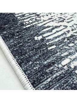 Modern yağmur bordür desenli Salon Mutfak Oda Halısı Siyah Beyaz Halı Kaymaz Yıkanabilir