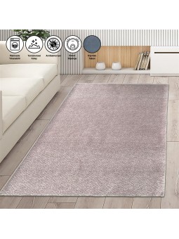 Modern desenli bulanık Pudra Rose Şönil Dokuma Halı Kaymaz Tabanlı
