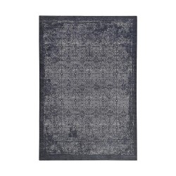 Modern Klasik Geometrik desenli Siyah Gri Halı Kaymaz Taban Makinada Yıkanabilir