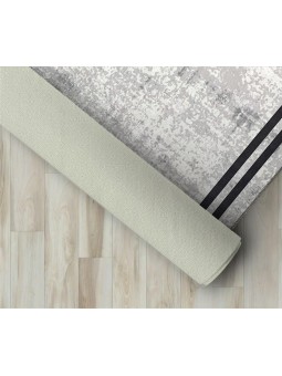 Modern Abstrak Bordür desenli Salon Mutfak Oda Halısı Siyah Gri Halı Kaymaz yıkanabilir