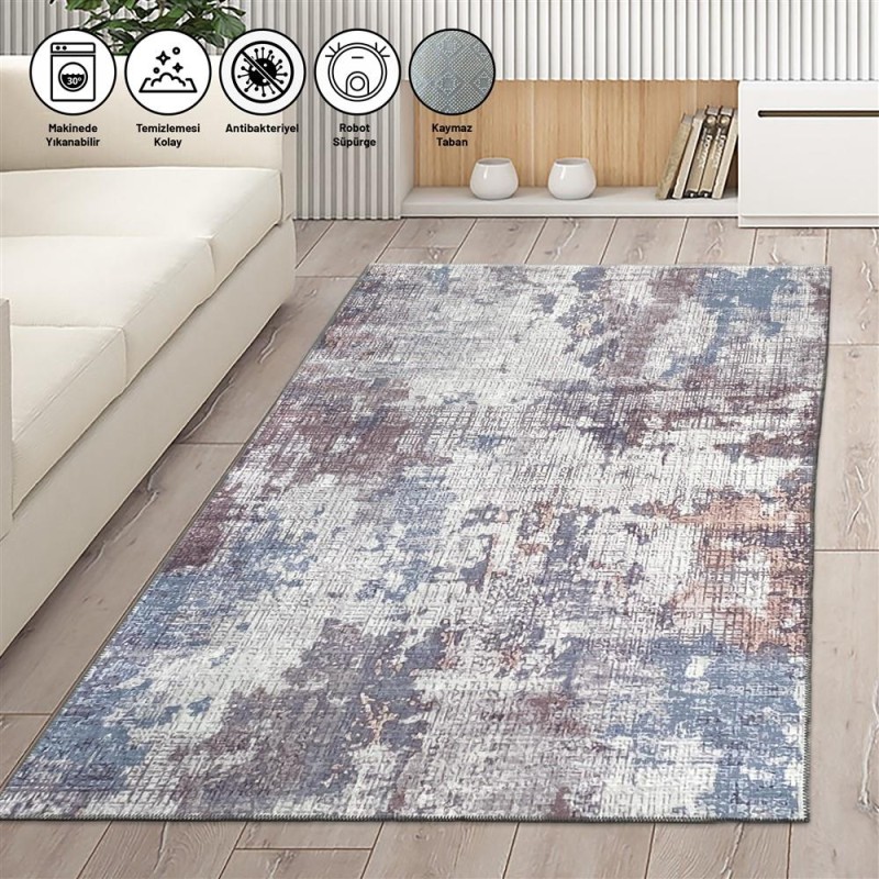 Modern Çizgi Tarama desenli Salon Mutfak Oda Halısı Karışık renkli Halı Kaymaz Yıkanabilir