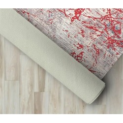 Modern Abstrak Çizgi karma desenli Salon Oda Mutfak Halısı Kırmızı Halı Kaymaz Yıkanabilir